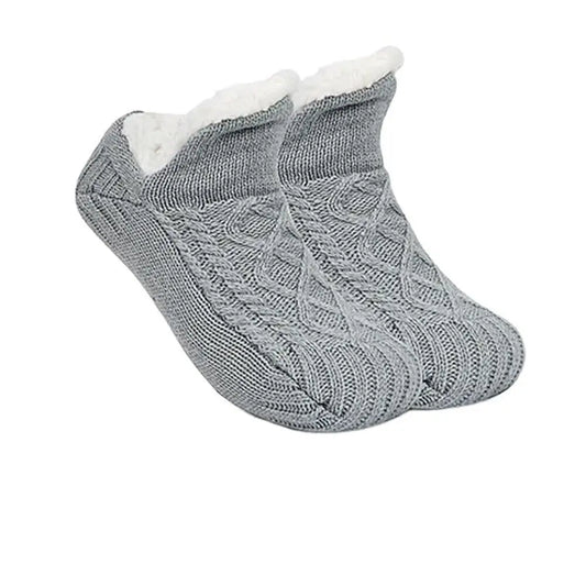 Cozy plush slipper socks, gray